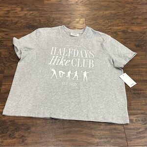 NWT HALFDAYS Women’s T-shirt Heather Grey Small tee short sleeve top cotton